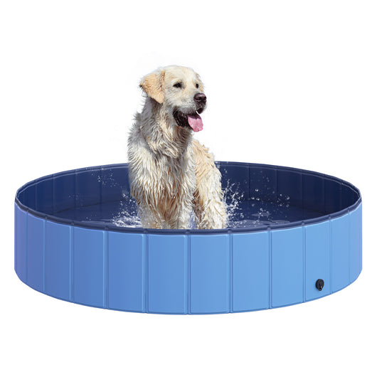 Piscina Pieghevole per Cani in PVC Azzurro Ø140x30h cm