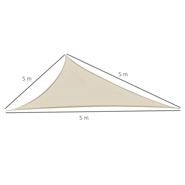 Tenda Vela da Giardino Triangolare 5x5x5m Beige