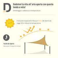 Tenda Vela da Giardino Triangolare 5x5x5m Beige