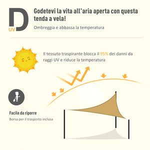 Tenda Vela da Giardino Triangolare 5x5x5m Beige