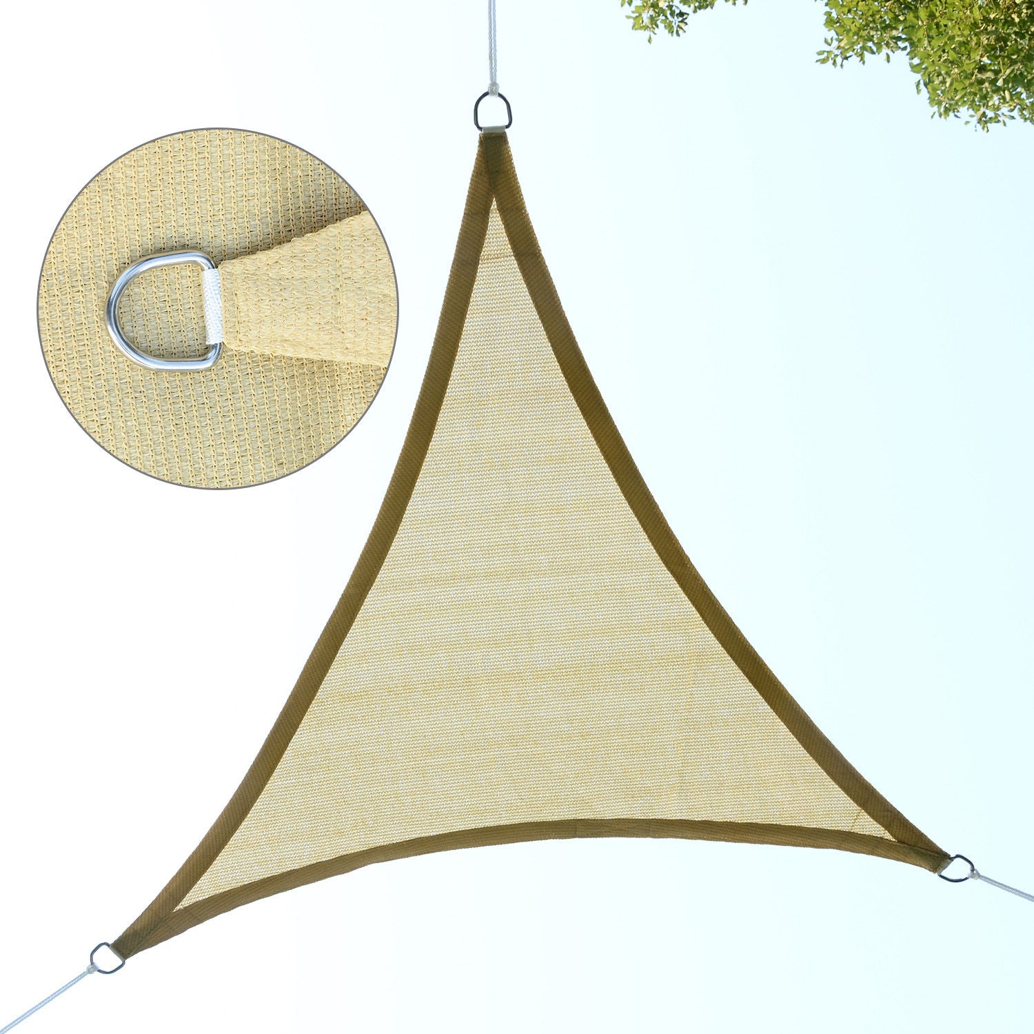 Tenda Vela da Giardino Triangolare 5x5x5m Beige