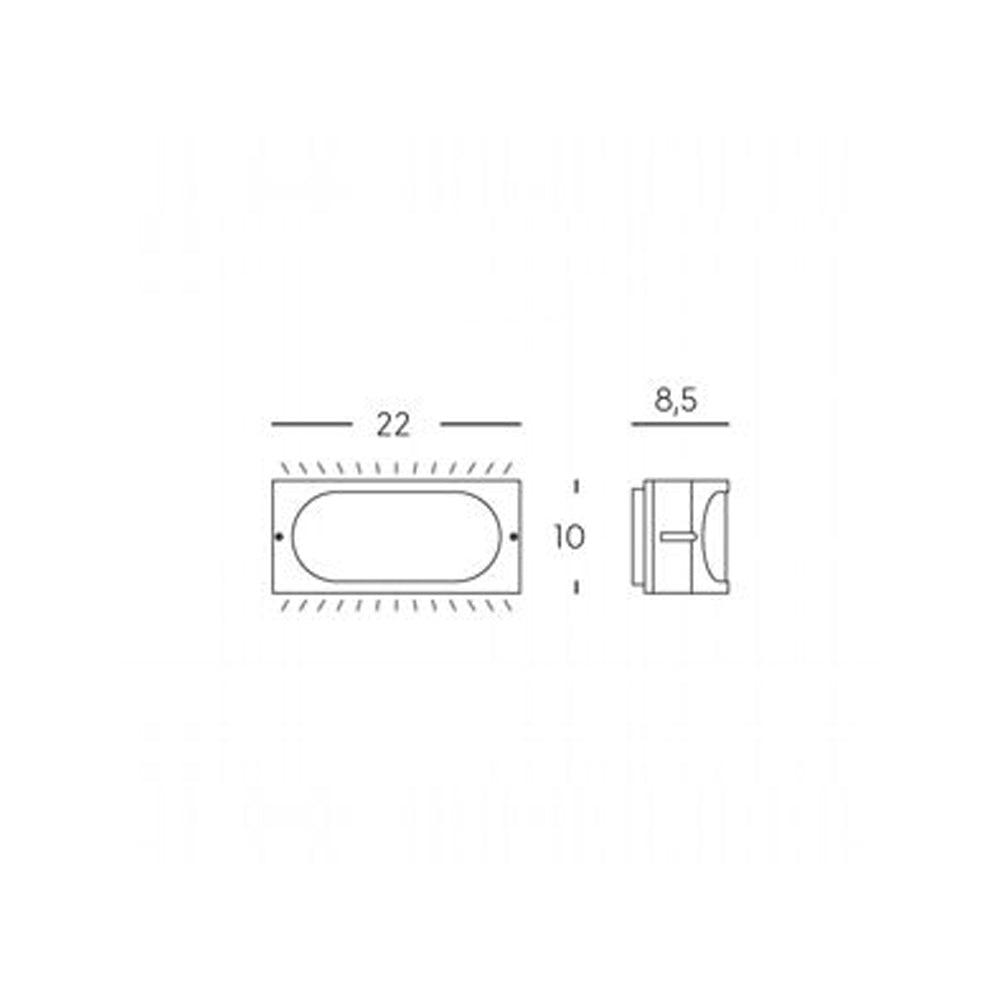 Applique Da Esterno Dive Alluminio E Termoplastica Bianco 1 Luce E27