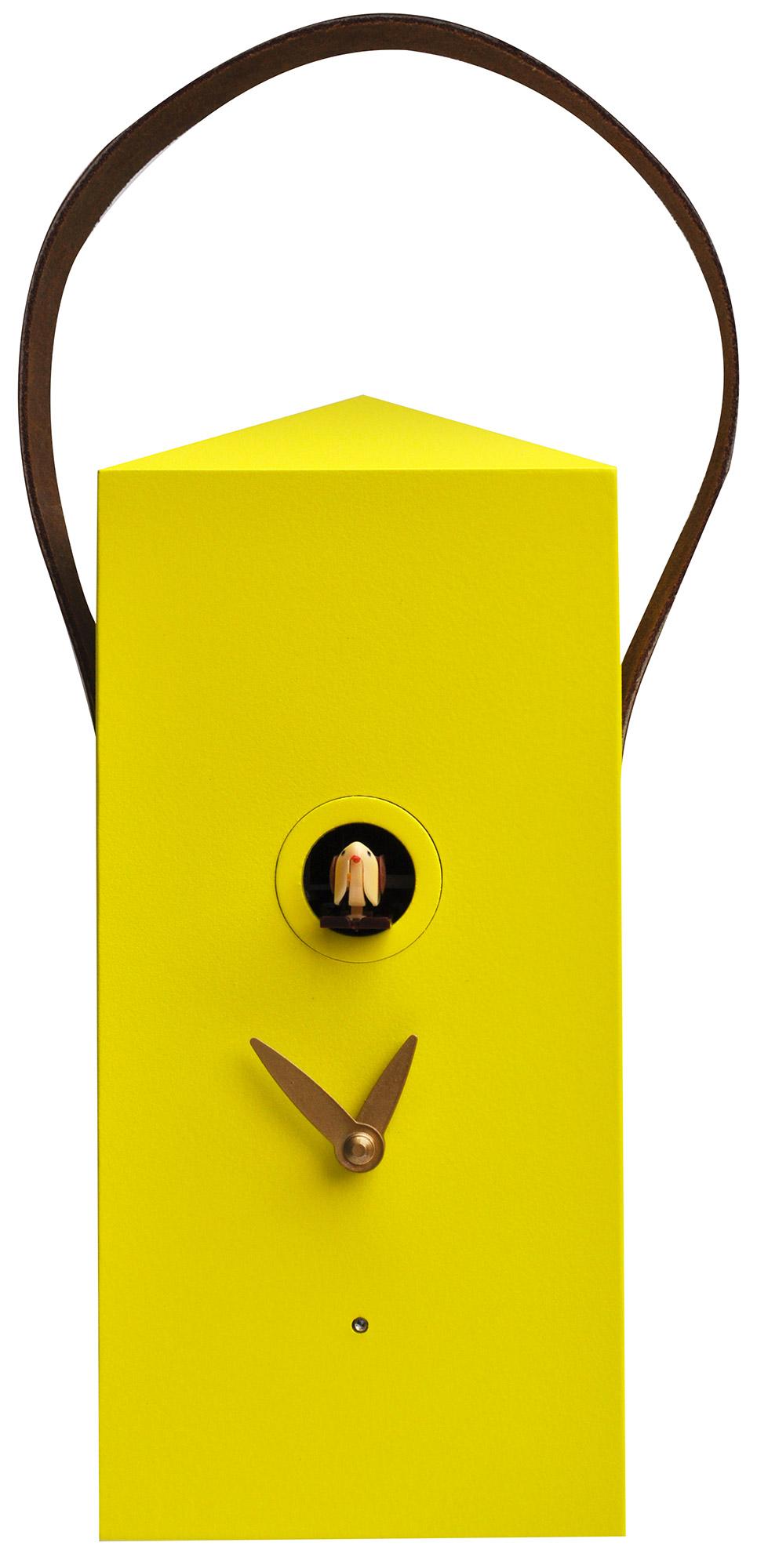 Orologio a Cucù da Parete 12x27x12cm Pirondini Italia Lanterna Giallo Zolfo