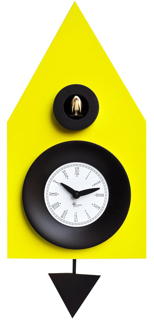 Orologio a Cucù da Parete 20x36x13cm Pirondini Italia Dark Giallo Zolfo