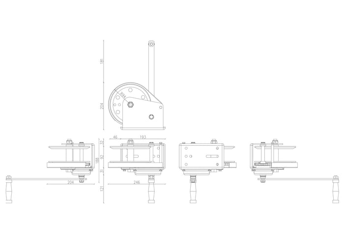 Verricello Manuale Nautico 1800/810 lbs/kg 10m Dragon Winch DWK-O 18 HD