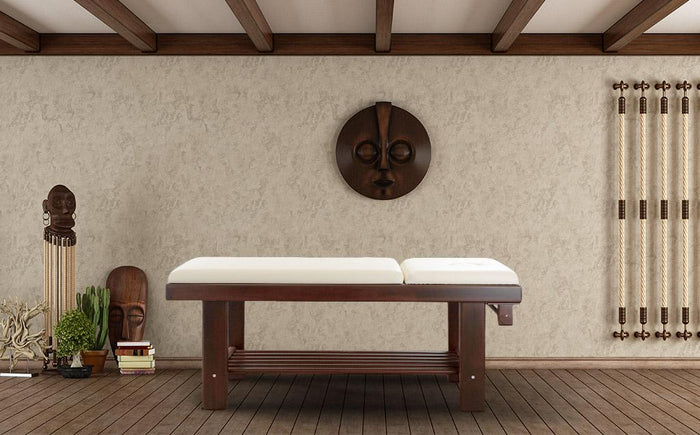 Lettino da Massaggio Fisioterapia Fisso 2 Sezioni 190x70x78cm Benotti Lexia Beige Chiaro