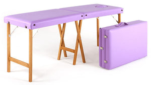 Lettino da Massaggio Fisioterapia Pieghevole con 2 Zone 182x55x75cm Benotti Colebee Viola