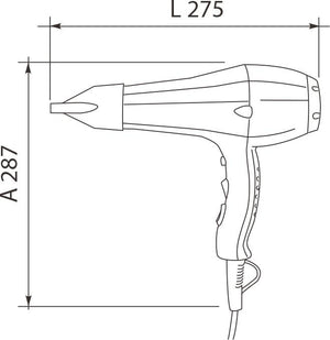 Asciugacapelli Phon a Pistola 1800W Vama Fit Phon Bianco