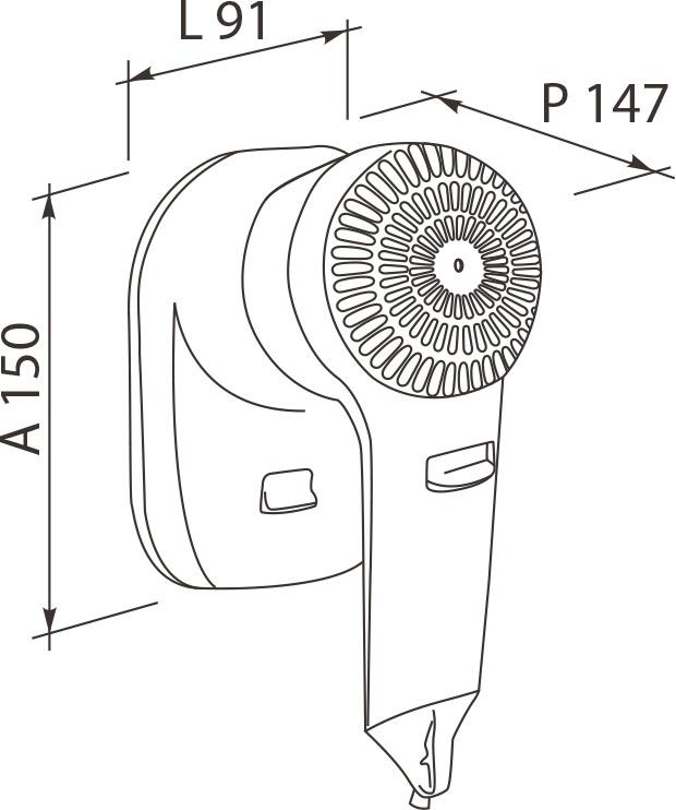 Asciugacapelli Phon a Pistola 1200W Vama Viento 1 Bianco