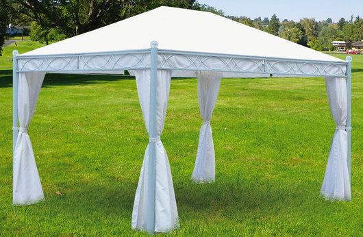 Gazebo da Giardino 3,5x3,5m in Metallo Morel Miami Bianco