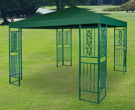 Gazebo da Giardino 3x3m in Metallo Morel Ferro Verde