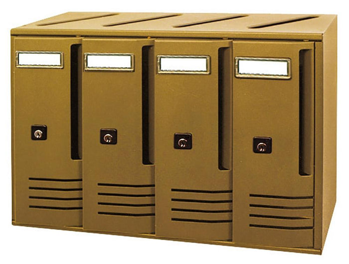 Cassette Postali 4 Posti con Serratura in Alluminio Trimec Bronzo