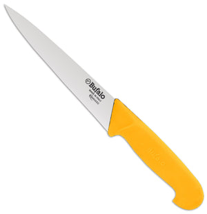 Coltello per Scannare Lama 14 cm Bufalo Scanno Costa Tonda S96/14 Manico Giallo