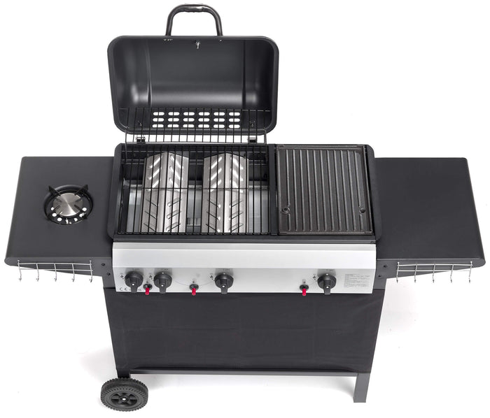 Barbecue a Gas GPL con Pietra Lavica 3 Fuochi Ompagrill 4080 Double