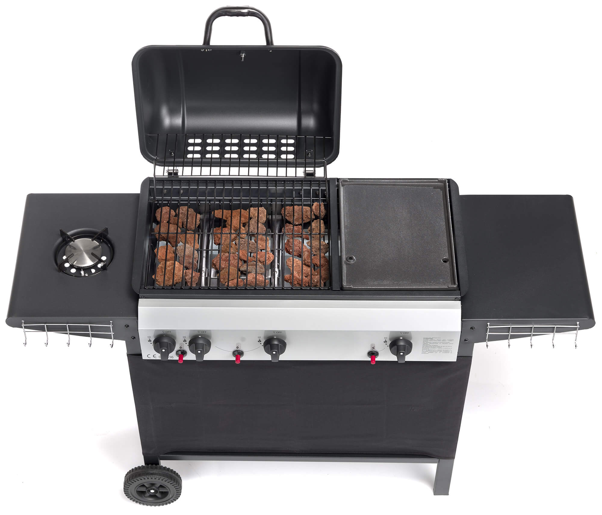 Barbecue a Gas GPL con Pietra Lavica 3 Fuochi Ompagrill 4080 Double