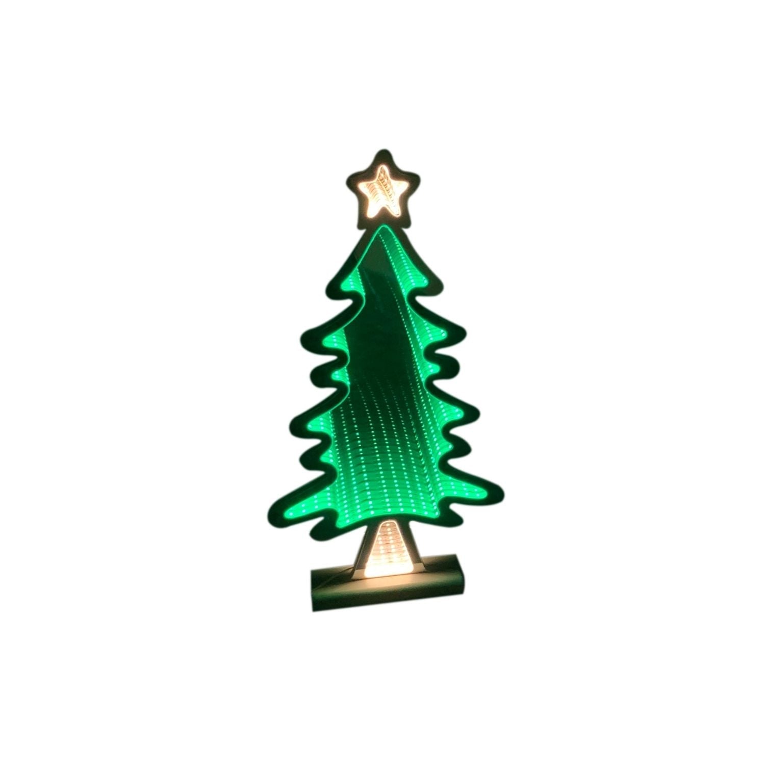 Albero di natale colorato con luci LED 3D per esterno e interno 60 cm.