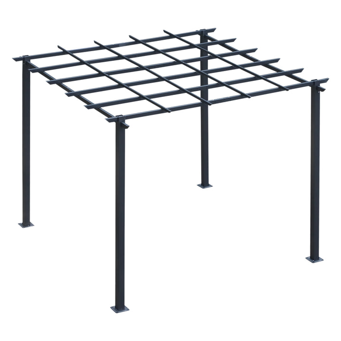 Pergola da Giardino 3x3m in Metallo Nero