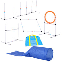 Set Addestramento Cani da Esterno Bianco Arancione Blu Ø60x300 cm