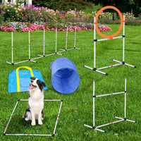 Set Addestramento Cani da Esterno Bianco Arancione Blu Ø60x300 cm