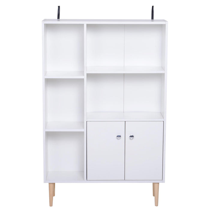 Mobiletto Libreria con Piedini in Legno di Pino Bianco 80x23.5x118 cm