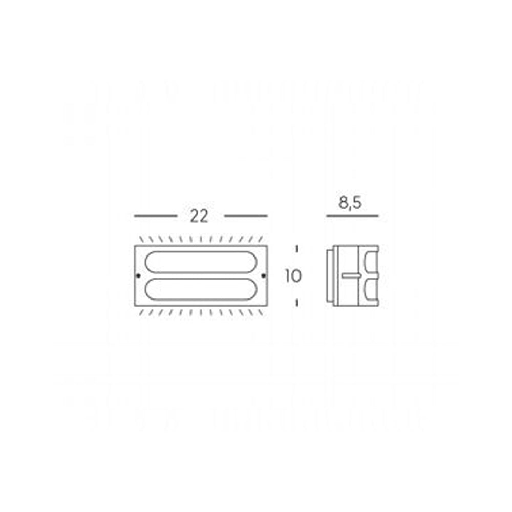 Applique Esterno Moderna Squba Alluminio E Materie Plastiche Caffè 1 Luce E27