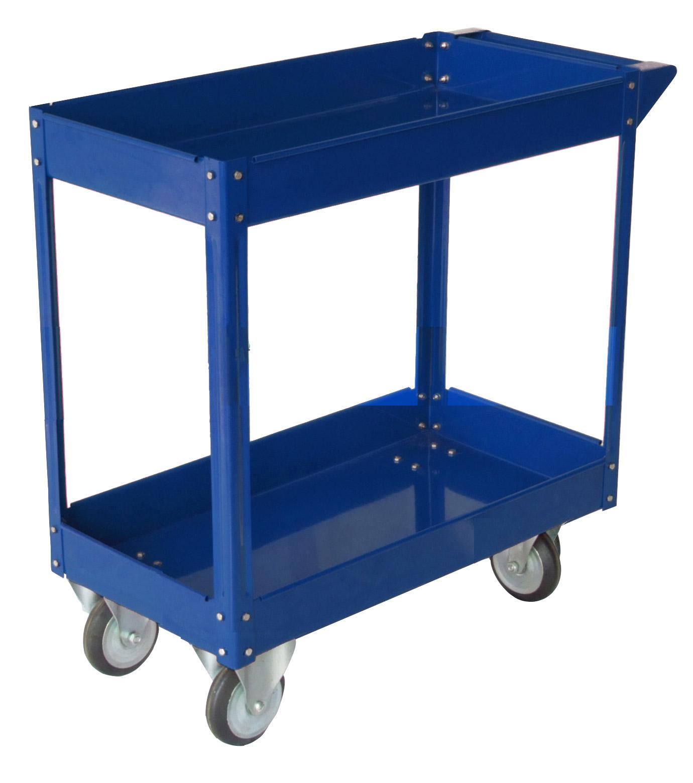 Carrello Porta Attrezzi da Officina 2 Ripiani 84x41x82 cm Tosini Blu