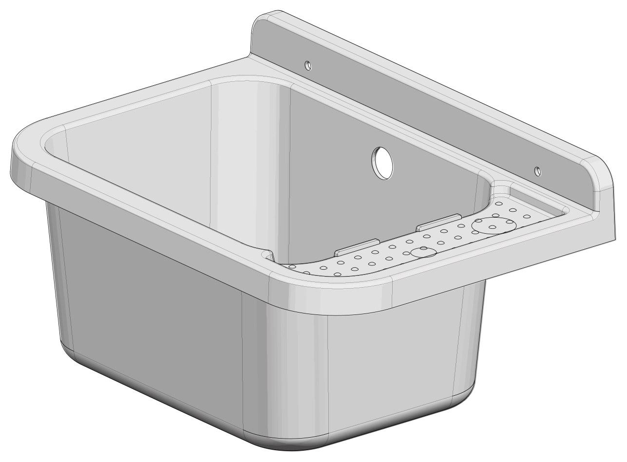 Lavatoio 50x34x21 cm in Polipropilene 13,5l Forlani Pilozzo 50 Marmorizzato