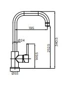 Lavello florida diametro35mm bocca alta canna nera satinata diametro24mm (sca)