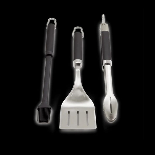 Kit 3 accessori premium pinza paletta e pennello weber per barbecue