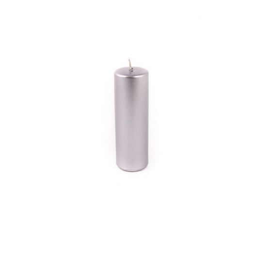 Candela pillar silver grey h. 15 x diam. 5 cm