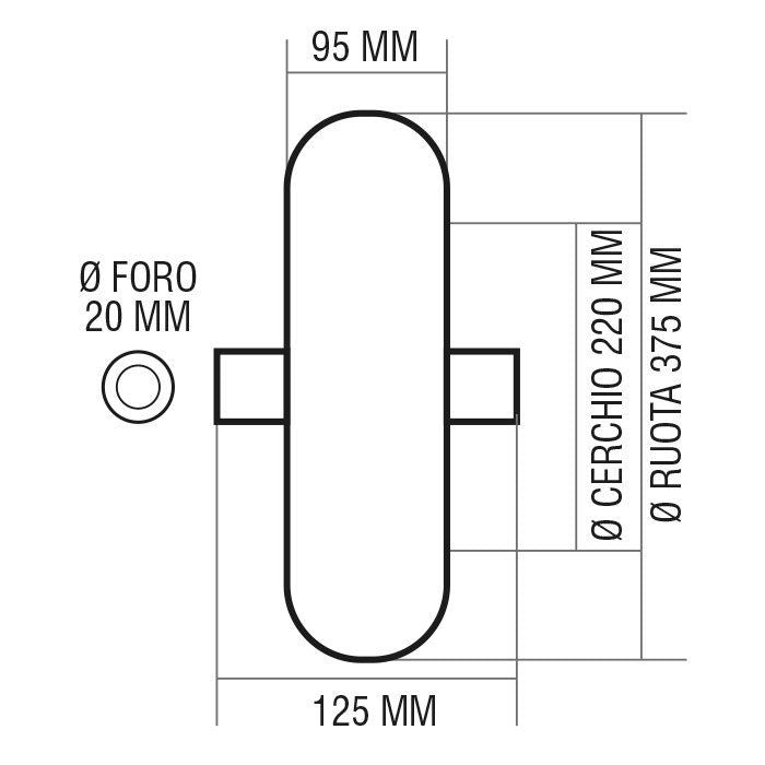 Ruota ricambio per carriola pvc 100