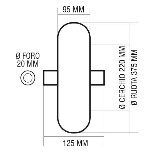 Ruota ricambio per carriola pvc 100