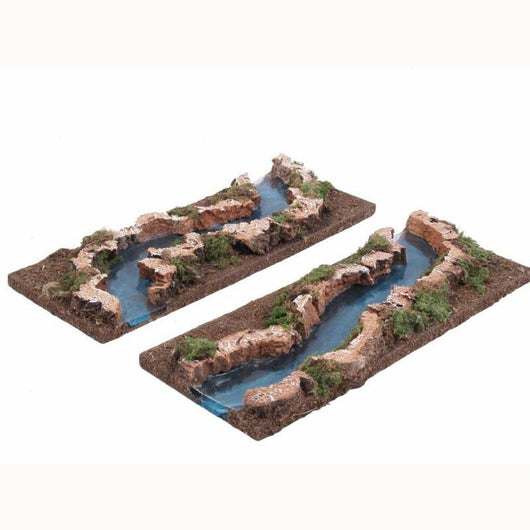 Tratto di fiume componibile 2 soggetti assortito 32x13x3 prezzo cad uno