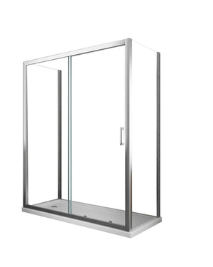 Box Doccia 3 Lati 70x160x70 cm 1 anta Scorrevole in Cristallo trasparente 6mm H190 Four