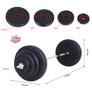 Set Bilanciere 170 cm in Ferro Zigrinato con con 8 Dischi Peso Regolabile 70Kg