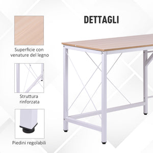 Scrivania da Ufficio Grande ad Angolo in Metallo e MDF 150x150x76 cm  Bianca