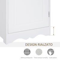 Mobile a Colonna per Bagno in Legno 40x23x160 cm  Floreale Bianco