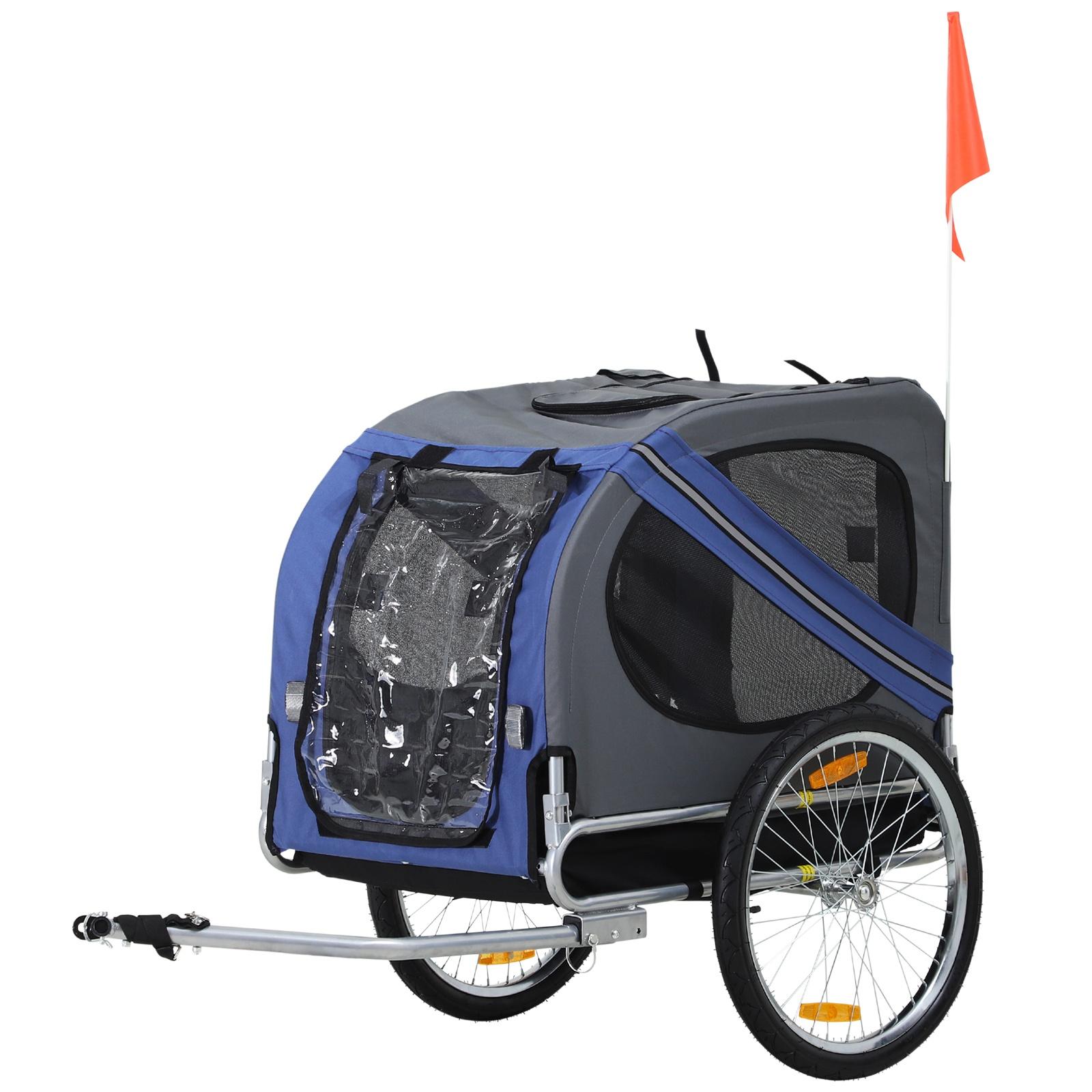 Carrello Rimorchio per Cani da Bicicletta Impermeabile  Grigio e Blu