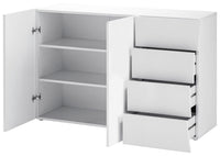 Mobile Multiuso 2 Ante 4 Cassetti 124x40x81 cm Arco Bianco Lucido