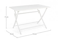 Tavolo Pieghevole da Giardino 110x70x71h cm Elin Bianco