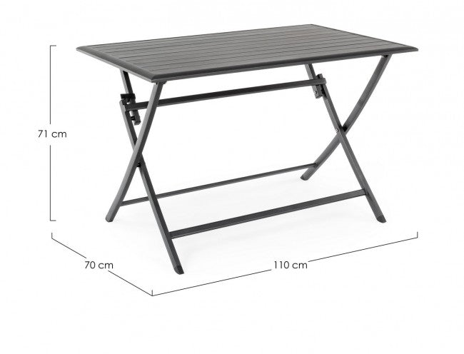 Tavolo Pieghevole da Giardino 110x70x71h cm Elin Antracite