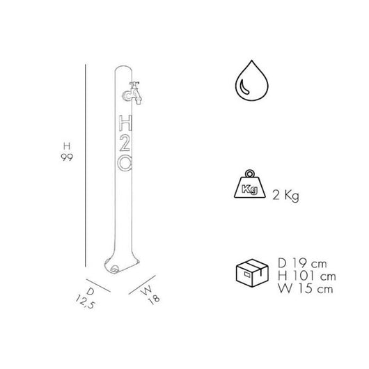 Fontana Tradizionale In Resina Con Rubinetto Portagomma Colore Bianco Cv-Gh115/9003