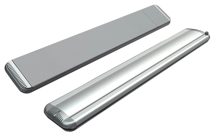 Stufa Elettrica ad Infrarossi 126x20,1x5,8 cm da Soffitto 1500W in Alluminio Dimmerabile Moel Hot-Top Silver