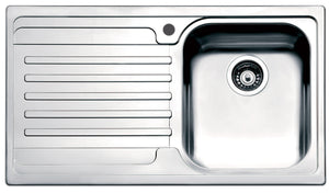 Lavello Cucina 1 Vasca 86x50 cm in Acciaio Inox Apell Venezia Gocciolatoio Sinistro