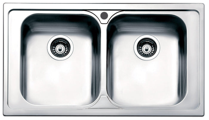 Lavello Cucina 2 Vasche 86x50 cm in Acciaio Inox Apell Venezia