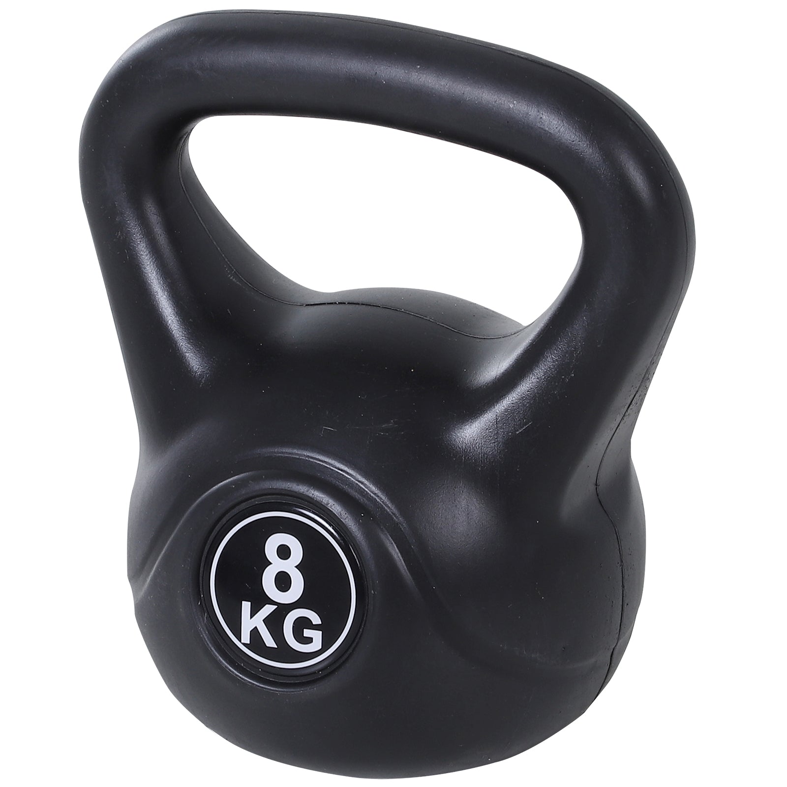 Kettlebell per Allenamento 8 Kg in PVC e Sabbia  Nero