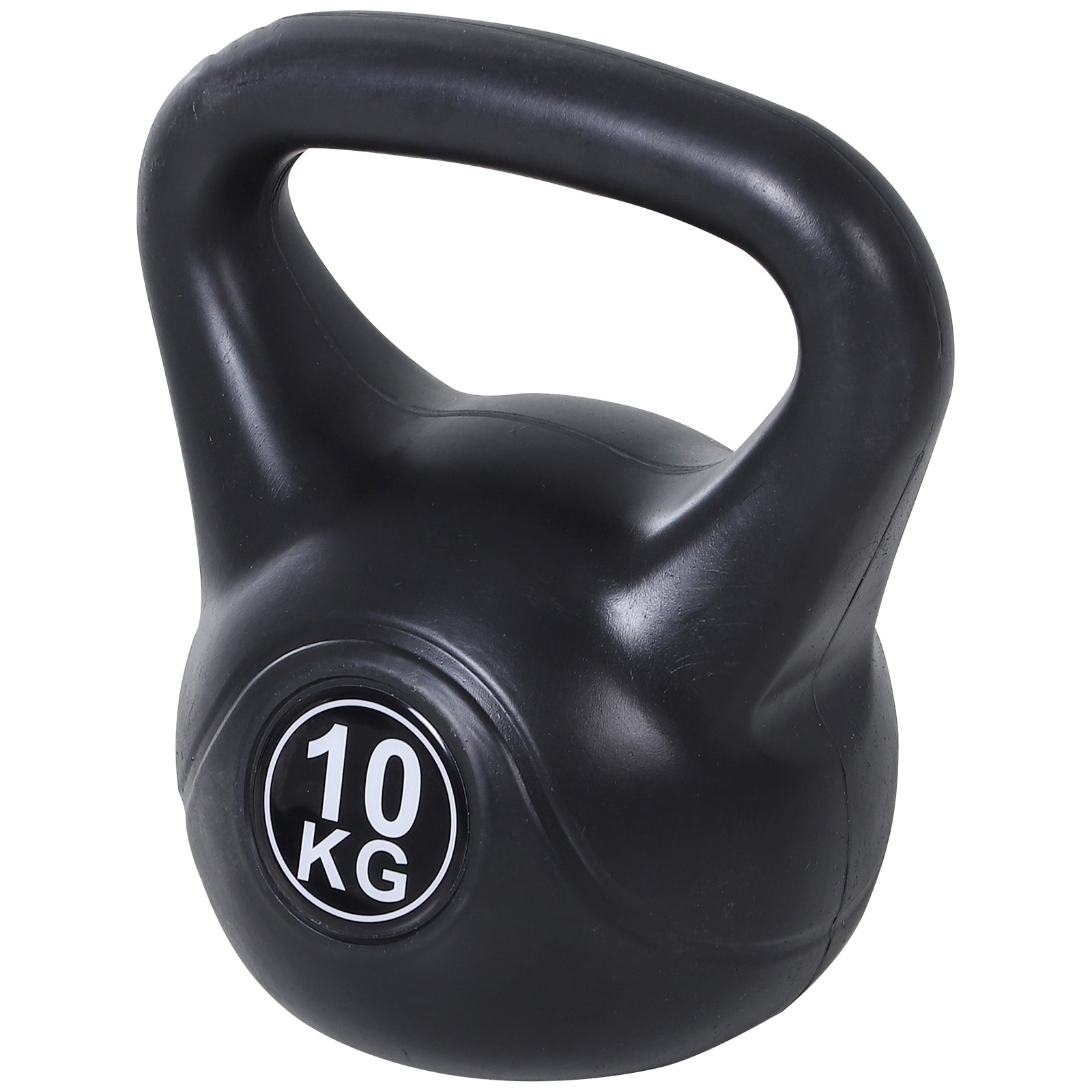 Kettlebell per Allenamento 10 Kg in PVC e Sabbia  Nero