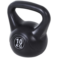 Kettlebell per Allenamento 10 Kg in PVC e Sabbia  Nero