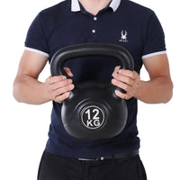 Kettlebell per Allenamento 12 Kg in PVC e Sabbia  Nero