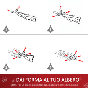 Albero di Natale Artificiale da Tavolo 60 cm 73 Rami 15 LED  Verde